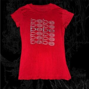 red bebe tee ⋆｡‧˚ʚ🍓ɞ˚‧｡⋆